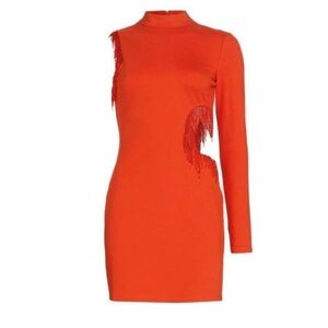 NWT Staud Elegant Orange/Red Fringe Dress